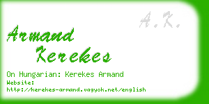 armand kerekes business card